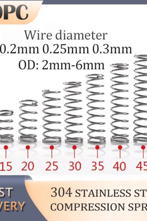 10 adet SS304 paslanmaz çelik sıkıştırma yayı kalınlığı 0.2mm 0.25mm 0.3mm Mini bahar ev bakım araçları aksesuarları - AliExpress