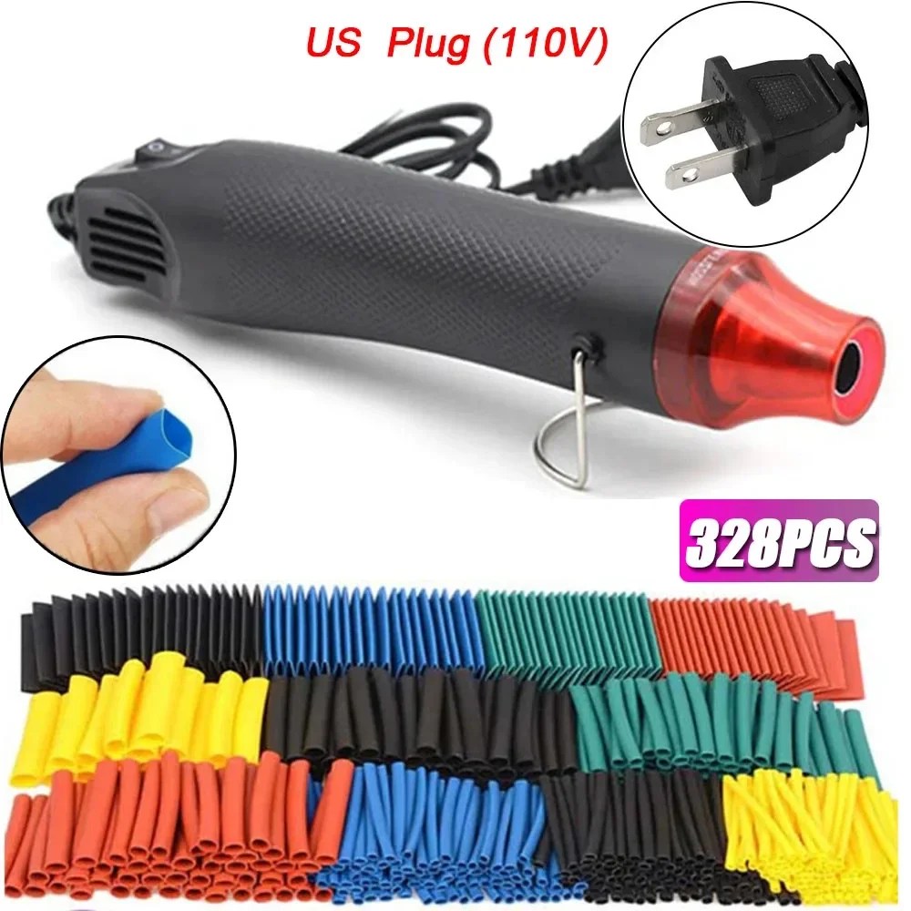 300W sıcak hava tabancası 110V abd Plug ısıyla daralan boru kiti 2:1 daralan tel bağlantı kapağı kablo tamir koruma ısı tabancası - AliExpress - Görsel 9