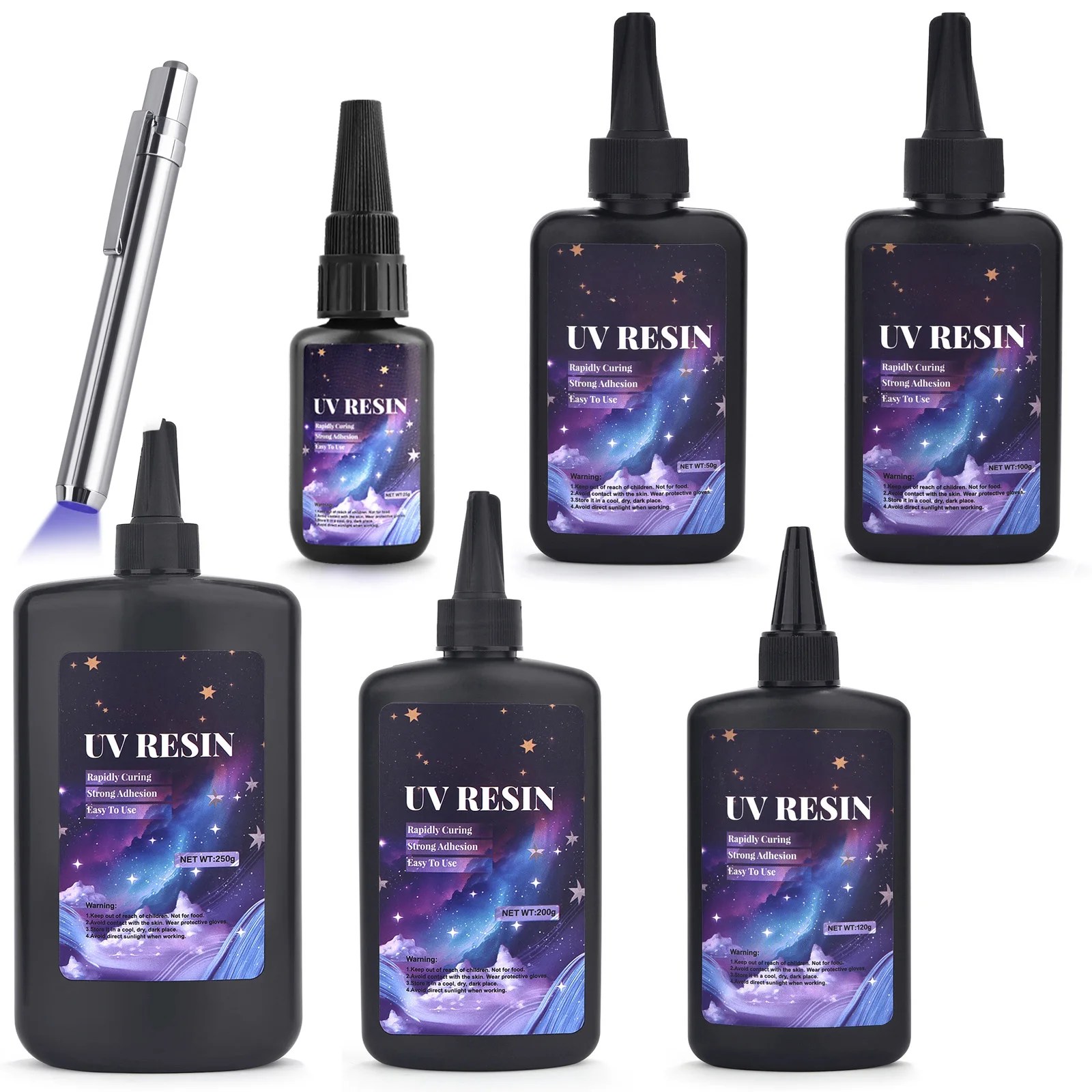 UV Yapıştırma ve Kaynak Tutkal Seti Cam, Metal, Ahşap, Taş, Seramik Yapıştırma için Siyah Işıklı Çabuk Kuruyan Süper Yapıştırıcı UV Tutkal - AliExpress - Görsel 1