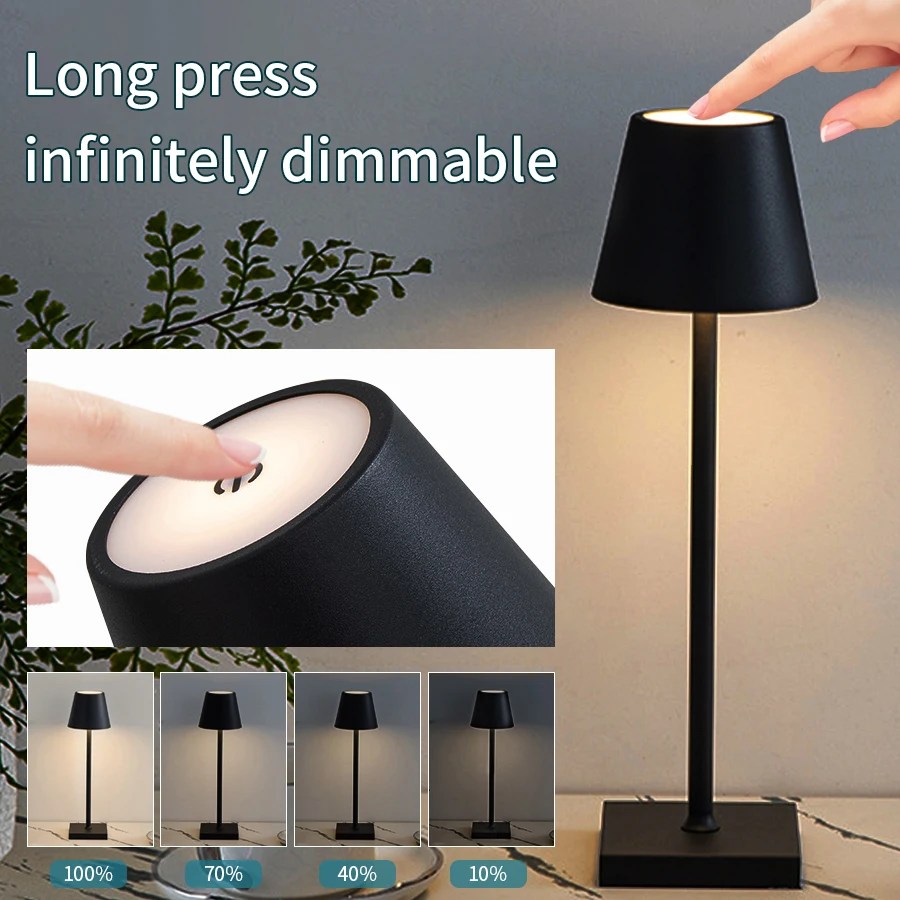 LED Masa Lambası Usb şarj edilebilir masa lambası Bar Restoran Ambiyans Kablosuz Dokunmatik Lambalar Otel Yatak Odası Için Su Geçirmez Led Işıklar - AliExpress 39 - Görsel 5
