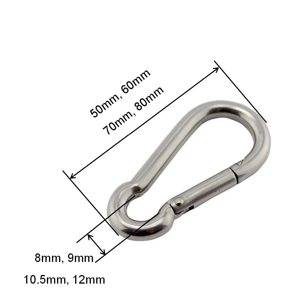Karabina Kanca Deniz Paslanmaz Çelik 50mm 60mm 70mm 80mm Uzunluk Büyük Ağır Paslanmaz Karabina - AliExpress - Görsel 2