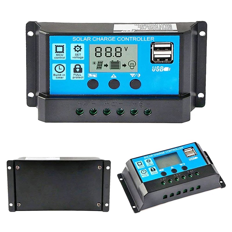 Regolatore solare 12V/24V 30A 20A 10A regolatore solare şarj PWM ekran LCD doppia uscita USB 5V - AliExpress 13 - Görsel 6