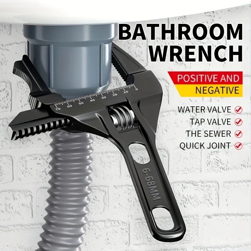 Siyah 16-68mm ayarlanabilir banyo anahtarı-yerden tasarruf ve çok fonksiyonlu - AliExpress 1420