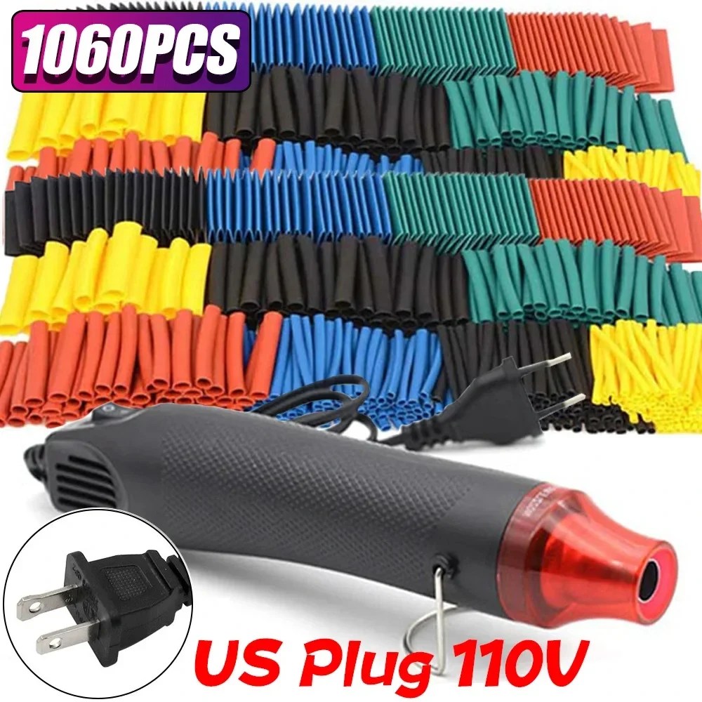 300W sıcak hava tabancası 110V abd Plug ısıyla daralan boru kiti 2:1 daralan tel bağlantı kapağı kablo tamir koruma ısı tabancası - AliExpress - Görsel 12