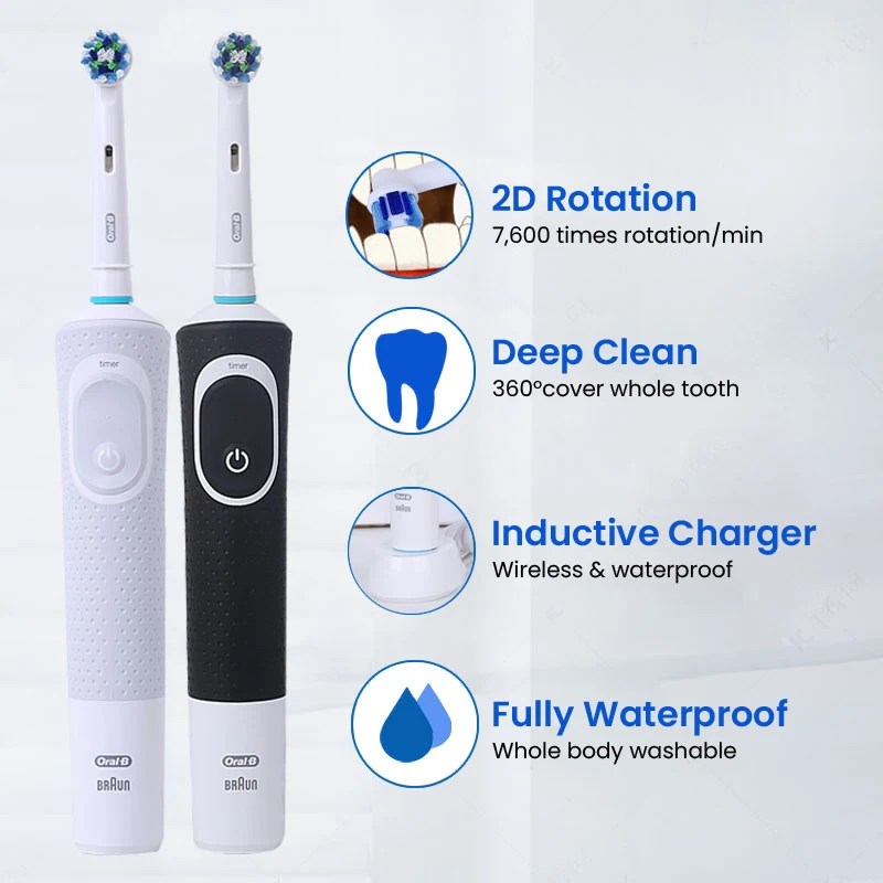 Oral B D100 Elektrikli Diş Fırçası 2D Canlılık Temizleme Diş Fırçası Su Geçirmez Elektronik Diş Fırçası Endüktif Şarj Zamanlayıcı Ile - AliExpress 6 - Görsel 5