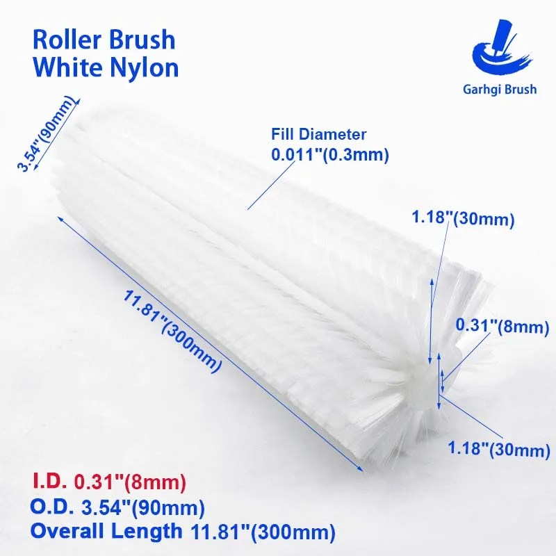 Temizleme Rulo Fırçaları Beyaz Naylon Tel Süpürme Döner Silindirik Parlatma Güneş Paneli Yiyecek İçecekleri Sanayi Toz Giderme - AliExpress - Görsel 30