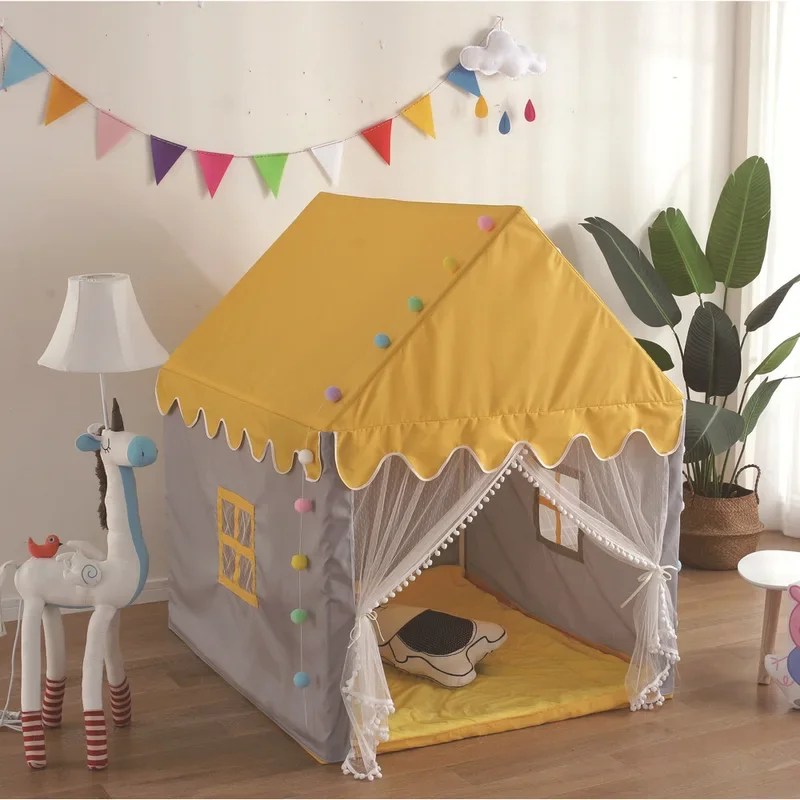 Çocuk Çadırları Bebek Oyun Evi çocuk oyuncağı Çadır 1.35 M Wigwam Katlanır Kız Prenses Kale Çocuk Odası Dekor Doğum Günü Yılbaşı Hediyeleri - AliExpress - Görsel 10