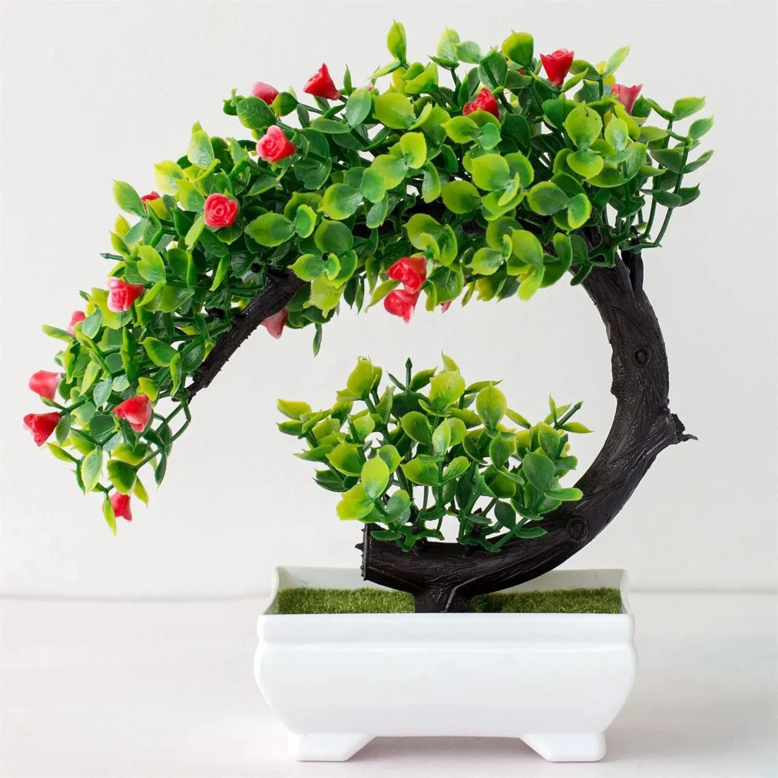 Yapay Bitkiler Bonsai Simüle Ağacı Saksı Bitkileri Sahte Çiçekler Masa Saksı Süsleri - AliExpress - Görsel 3