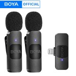 BOYA BY-V Profesyonel Kablosuz Yaka Mini Mikrofon iPhone iPad Android için Canlı Yayın Oyun Kayıt Röportaj Vlog - AliExpress 44