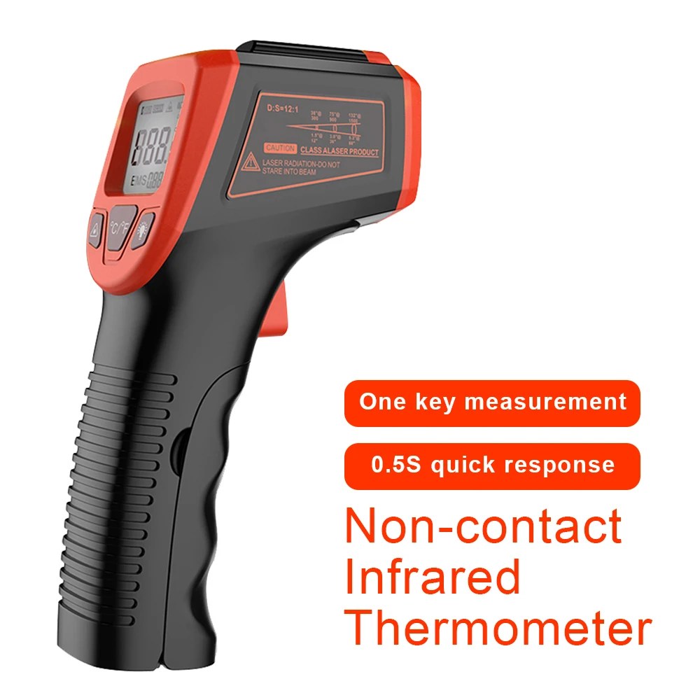 NonContact kızılötesi termometre LCD endüstriyel elektronik termometre dijital lazer sıcaklık ölçer Gun pirometre lazer noktası - AliExpress 15 - Görsel 1