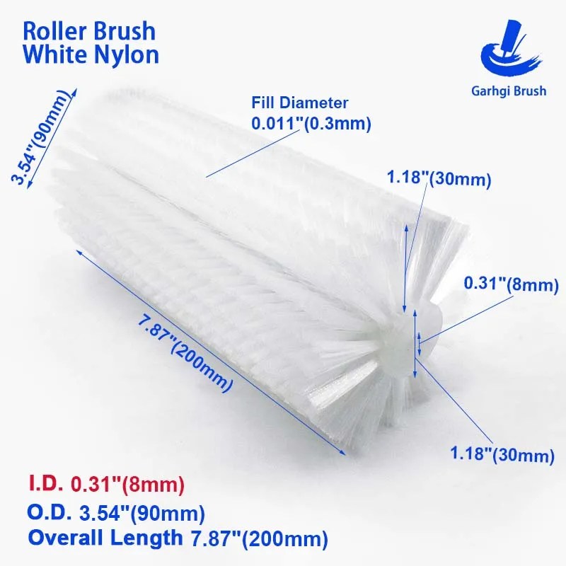 Temizleme Rulo Fırçaları Beyaz Naylon Tel Süpürme Döner Silindirik Parlatma Güneş Paneli Yiyecek İçecekleri Sanayi Toz Giderme - AliExpress - Görsel 23