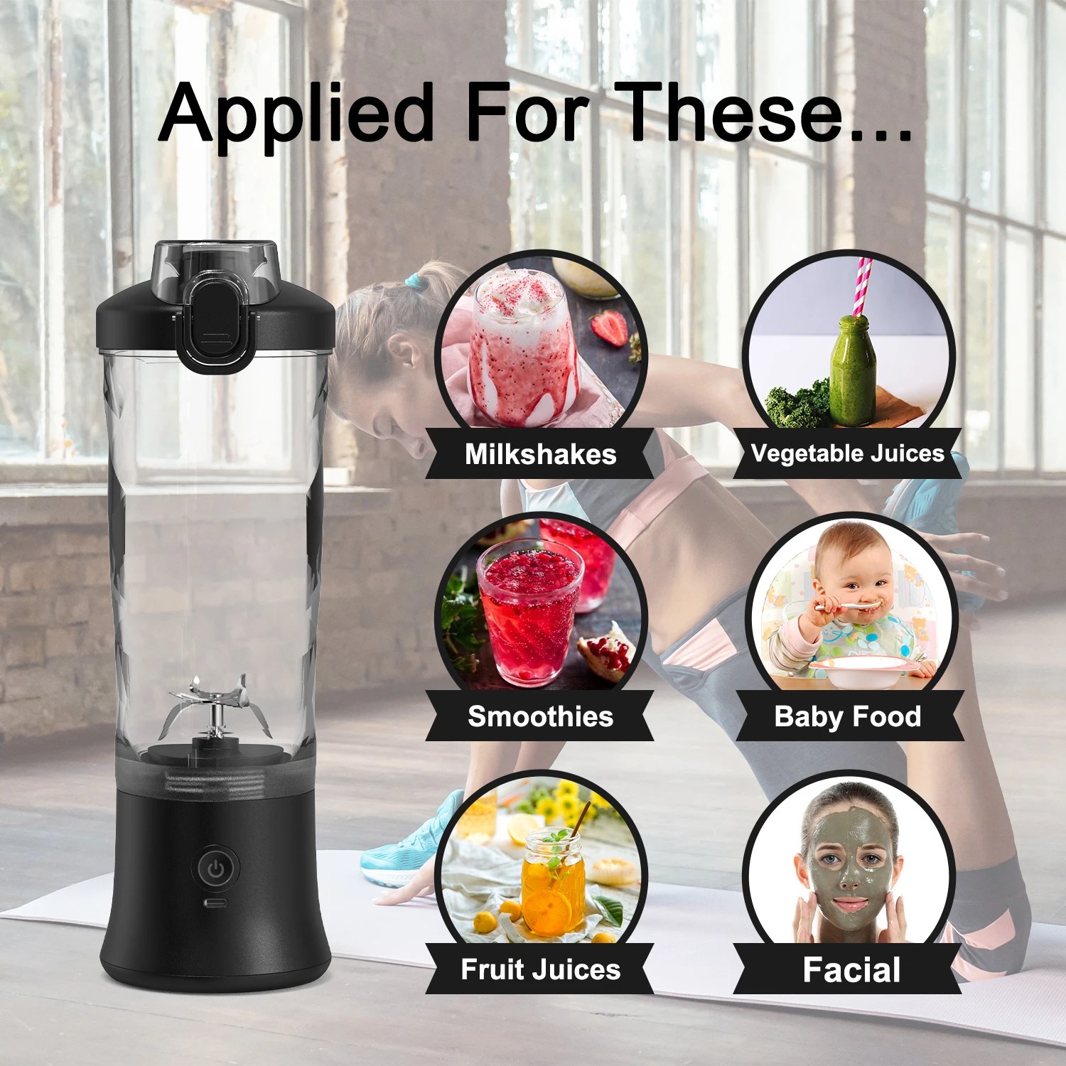 Yeni Taşınabilir Blender 600 ML Elektrikli Meyve Sıkacağı Meyve Karıştırıcılar 4000 mAh USB Şarj Edilebilir Mini smoothie blenderı Portakal Sıkacağı Makinesi - AliExpress 6 - Görsel 6