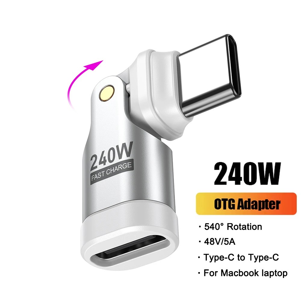 AUFU PD240W OTG USB C Tip C Adaptörü 540 Rotasyon Tip-C Erkek Kadın Dönüştürücü Macbook Xiaomi Samsung için OTG Konektörü - AliExpress 202192403 - Görsel 8