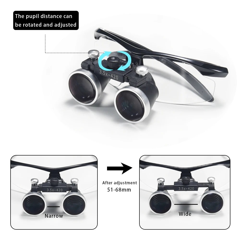 Diş hekimliği dürbün büyüteç 2.5X Dental Ultra hafif optik Loupes diş cerrahi için 320-420mm büyüteç - AliExpress 66 - Görsel 3