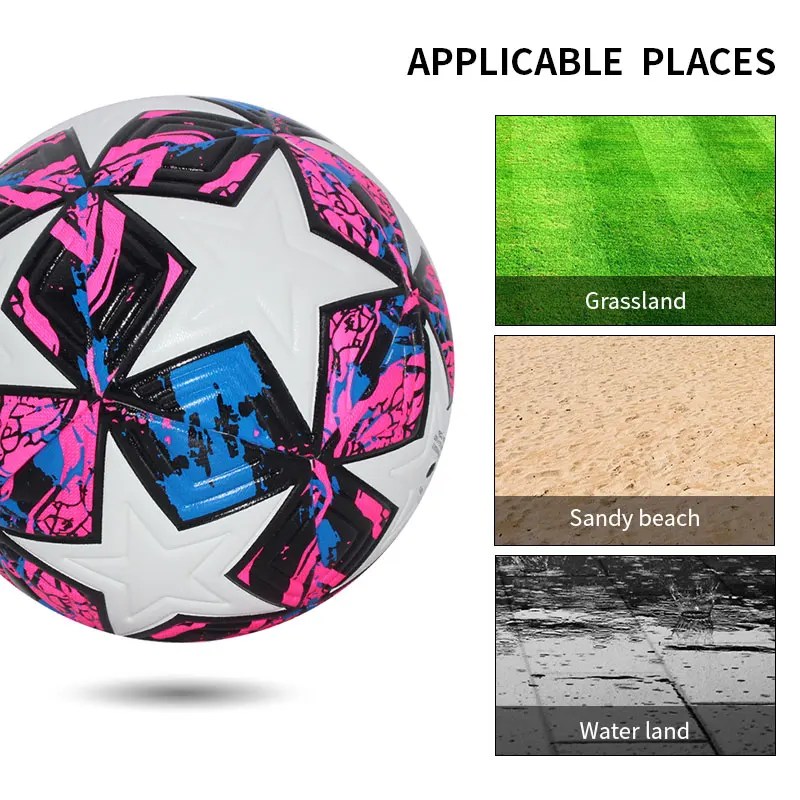 Standart Boyut 5 Boyut 4 Futbol Topu Profesyonel Açık Havada Spor Maç Topları Eğitim Dikişsiz Futbol Yüksek Kaliteli PU Malzeme - AliExpress - Görsel 3
