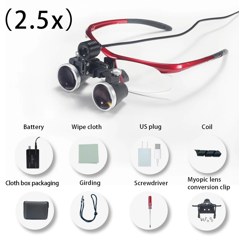 Diş hekimliği dürbün büyüteç 2.5X Dental Ultra hafif optik Loupes diş cerrahi için 320-420mm büyüteç - AliExpress 66 - Görsel 10