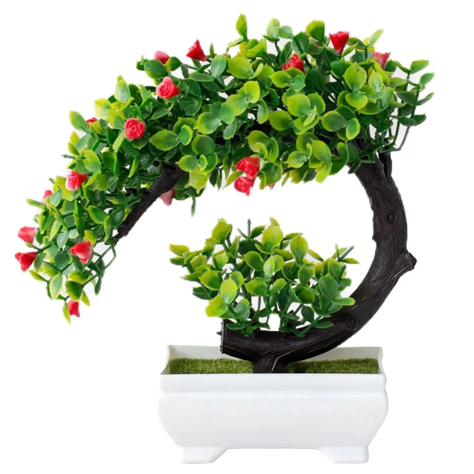Yapay Bitkiler Bonsai Simüle Ağacı Saksı Bitkileri Sahte Çiçekler Masa Saksı Süsleri - AliExpress - Görsel 4