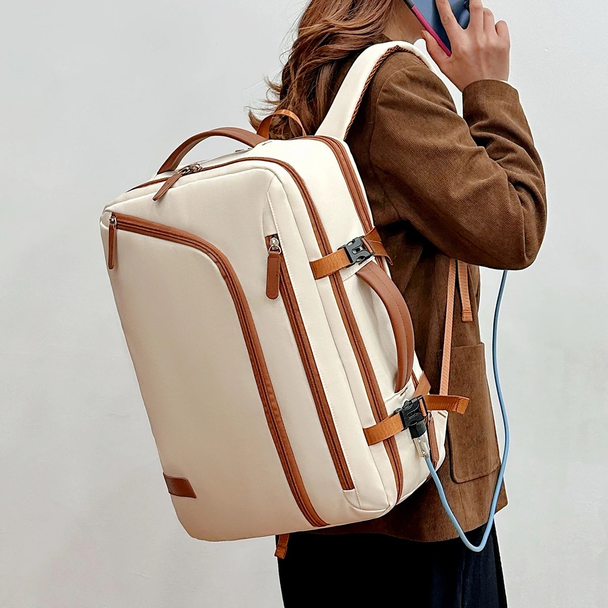 Sırt çantası Unisex Yeni Basit İş Bilgisayarı Sırt Çantası Açık Büyük Kapasiteli Seyahat Çantası Öğrenci Okul Çantası Erkek - AliExpress 1524 - Görsel 1