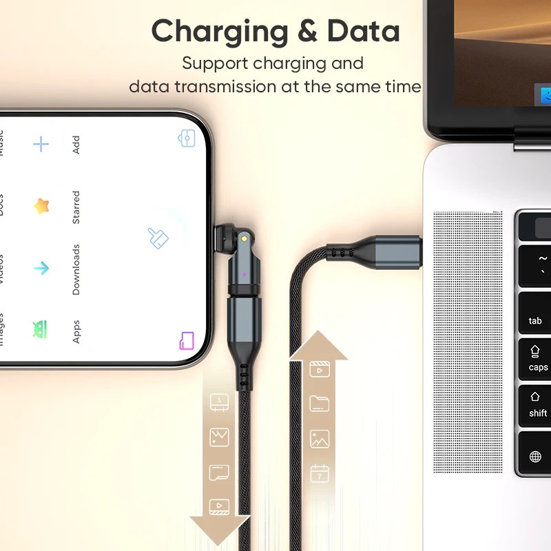 AUFU PD240W OTG USB C Tip C Adaptörü 540 Rotasyon Tip-C Erkek Kadın Dönüştürücü Macbook Xiaomi Samsung için OTG Konektörü - AliExpress 202192403 - Görsel 4