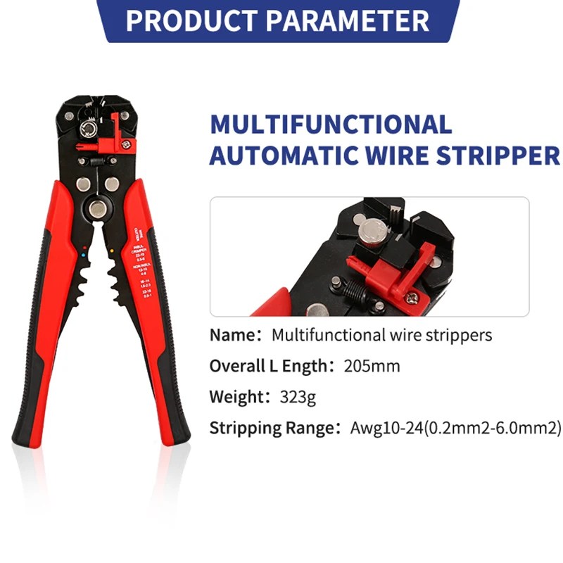 XIONGISOLAR Crimper Kablo Kesici Ayarlanabilir Otomatik Tel Striptizci Çok Fonksiyonlu Sıyırma Sıkma Pensesi Terminali El Aleti - AliExpress - Görsel 4