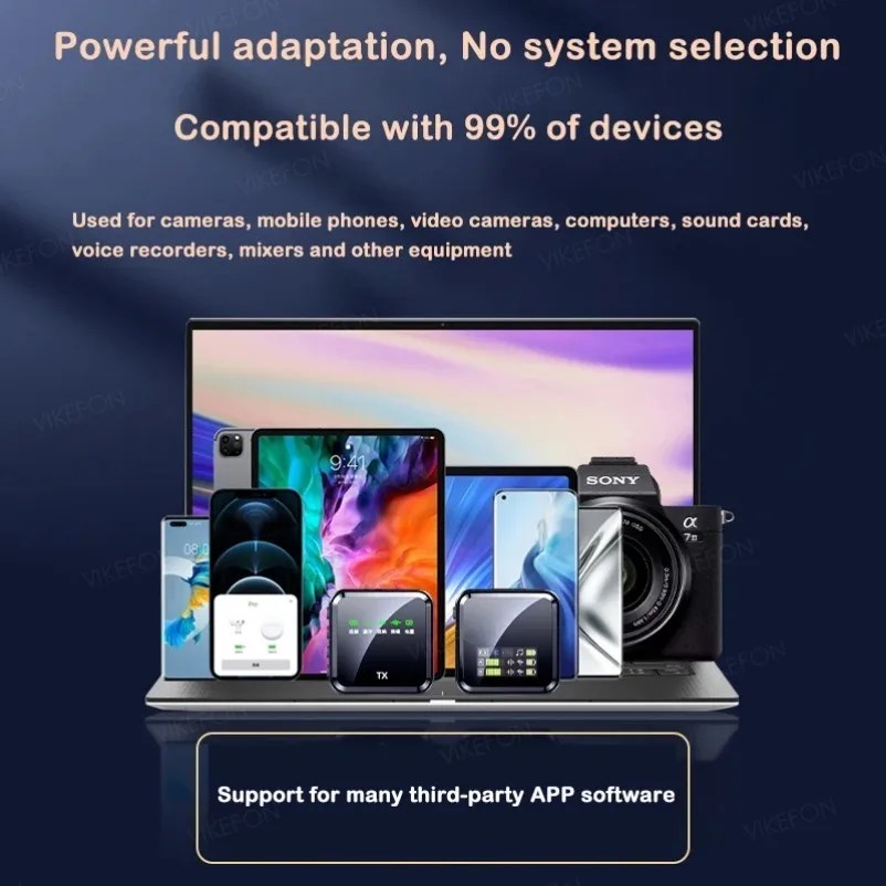 Kablosuz Yaka Mikrofonu Sistemi Bluetooth Ses Video Ses Kaydı Mikrofon iPhone Android Cep Telefonu Röportaj Kamerası için - AliExpress - Görsel 4