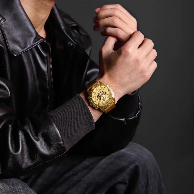 NAVIFORCE İş Erkekler için Saatler Lüks Deri Kayış Aydınlık Kronograf Su Geçirmez Kuvars Kol Saati Relogio Masculino 2024 - AliExpress 1511 - Görsel 2