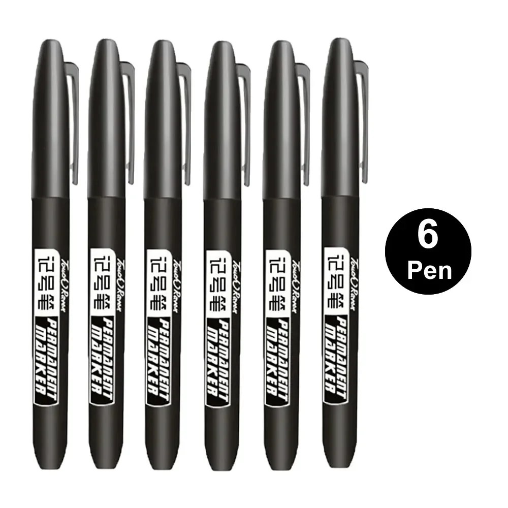 6 adet kalıcı işaretleme kalemi Manga çizim İşaretleyiciler siyah mavi kırmızı su geçirmez mürekkep kroki kalemler kırtasiye sanat okul malzemeleri - AliExpress - Görsel 13