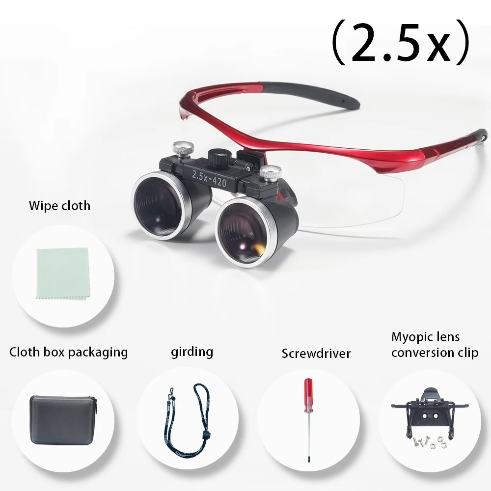 Diş hekimliği dürbün büyüteç 2.5X Dental Ultra hafif optik Loupes diş cerrahi için 320-420mm büyüteç - AliExpress 66 - Görsel 17
