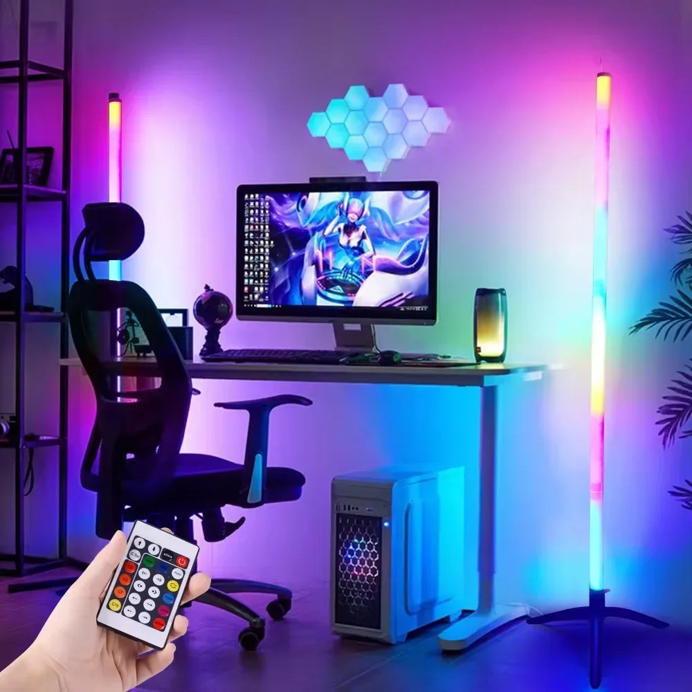 1PC Akıllı RGB Zemin Lambası Kısılabilir Köşe Lambası Yatak Odası Ortam Aydınlatma İskandinav Tarzı Renk Değiştirme Kısılabilir Yumuşak Aydınlatma - AliExpress 39 - Görsel 3