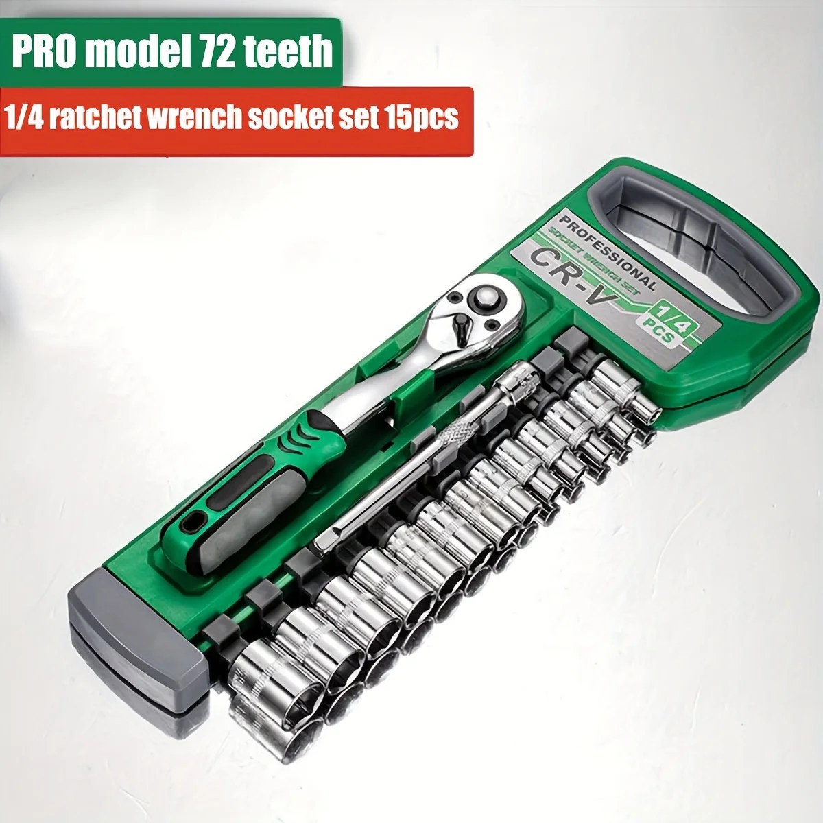 Tahrik Lokma Seti 1/4"-3/8"-1/2",CR-V Hızlı Açılan Cırcır Anahtarlı Metrik ve Imperial Lokma, pro model 72 diş, Soket - AliExpress - Görsel 8