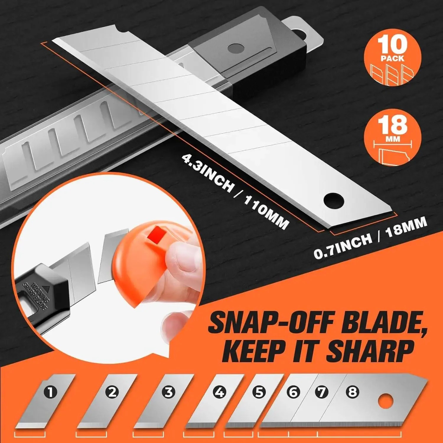 3'lü Paket Maket Bıçağı Kutu Kesici Geri Çekilebilir, Kartonlar, Karton ve Kutular için Kompakt Kutu Bıçağı, 10 Parça 18mm Daha Geniş - AliExpress