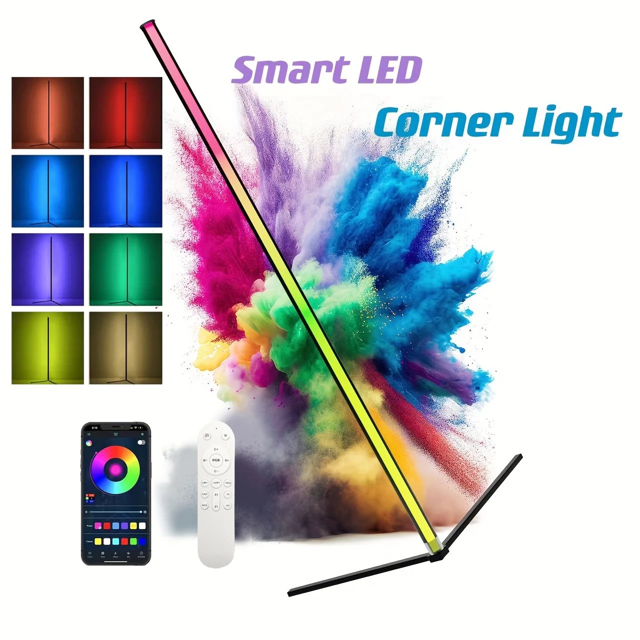 1PC Akıllı RGB Zemin Lambası Kısılabilir Köşe Lambası Yatak Odası Ortam Aydınlatma İskandinav Tarzı Renk Değiştirme Kısılabilir Yumuşak Aydınlatma - AliExpress 39 - Görsel 6