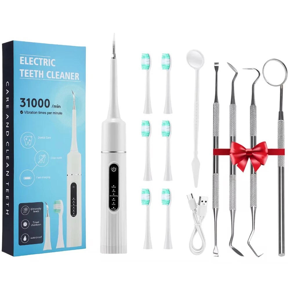 Elektrik Sonic titreşim diş ölçekleyici diş beyazlatma plak matematik kahve duman lekeleri Tartar kaldırma diş fırçası temiz - AliExpress 6 - Görsel 12