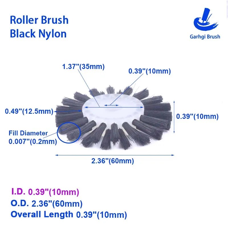 Temizleme Rulo Fırçaları Beyaz Naylon Tel Süpürme Döner Silindirik Parlatma Güneş Paneli Yiyecek İçecekleri Sanayi Toz Giderme - AliExpress - Görsel 13