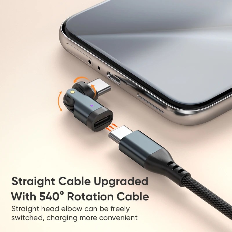 AUFU PD240W OTG USB C Tip C Adaptörü 540 Rotasyon Tip-C Erkek Kadın Dönüştürücü Macbook Xiaomi Samsung için OTG Konektörü - AliExpress 202192403 - Görsel 3