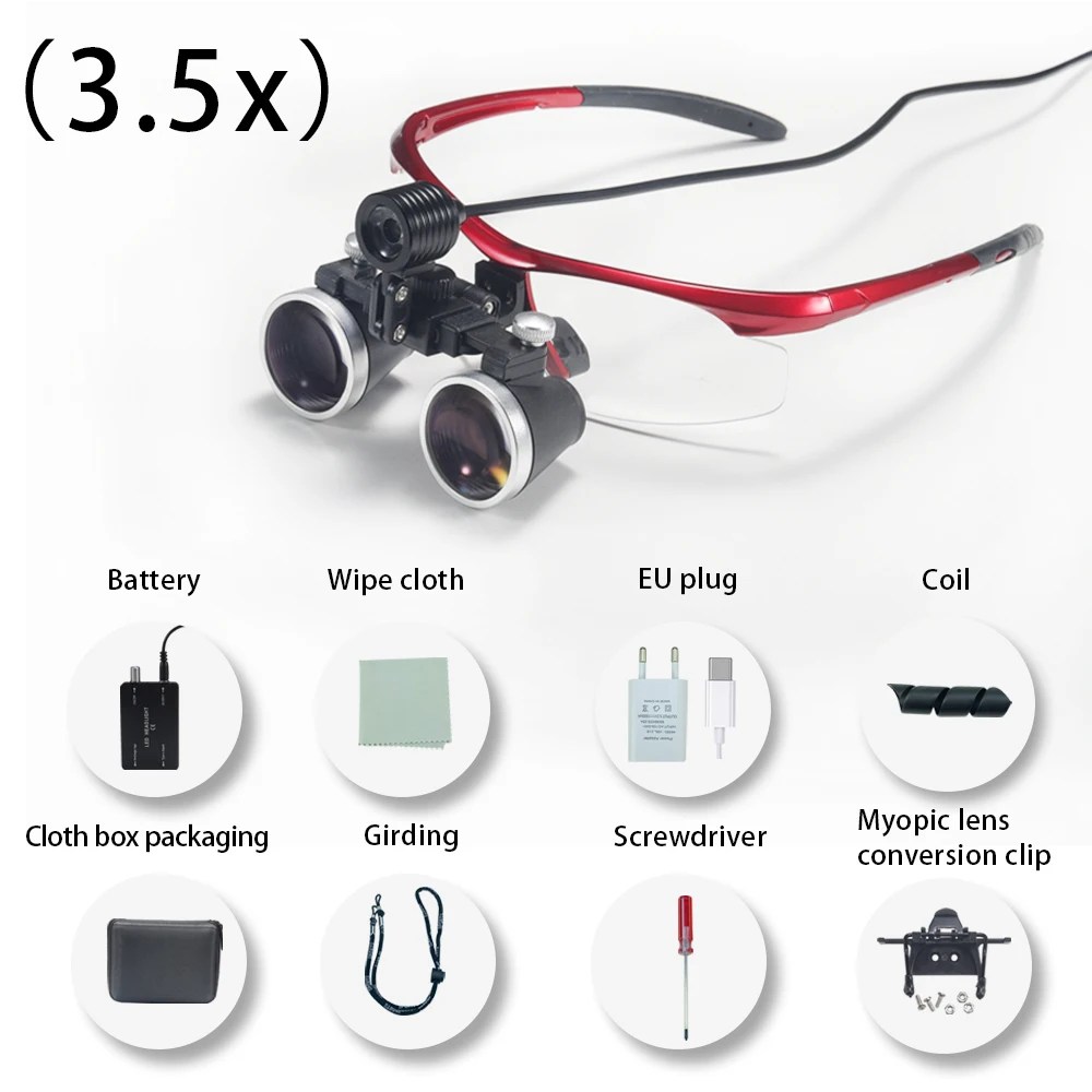 Diş hekimliği dürbün büyüteç 2.5X Dental Ultra hafif optik Loupes diş cerrahi için 320-420mm büyüteç - AliExpress 66 - Görsel 9