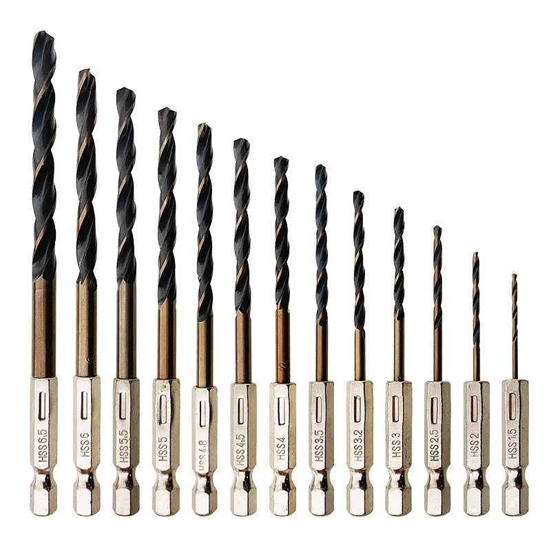 3/7/13 ADET Hex Shank Büküm Matkap Ucu Seti Ahşap Metal Delik Kesici Çekirdek Delme Aracı Kobalt Matkap Uçları 1.5 2 2.5 3 3.5 4 5 6mm HSS - AliExpress - Görsel 4