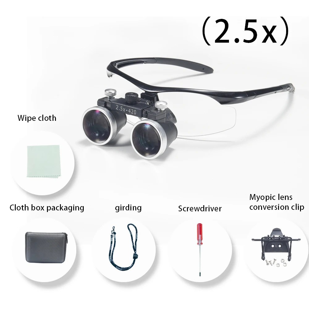 Diş hekimliği dürbün büyüteç 2.5X Dental Ultra hafif optik Loupes diş cerrahi için 320-420mm büyüteç - AliExpress 66