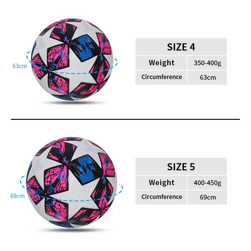 Standart Boyut 5 Boyut 4 Futbol Topu Profesyonel Açık Havada Spor Maç Topları Eğitim Dikişsiz Futbol Yüksek Kaliteli PU Malzeme - AliExpress - Görsel 2