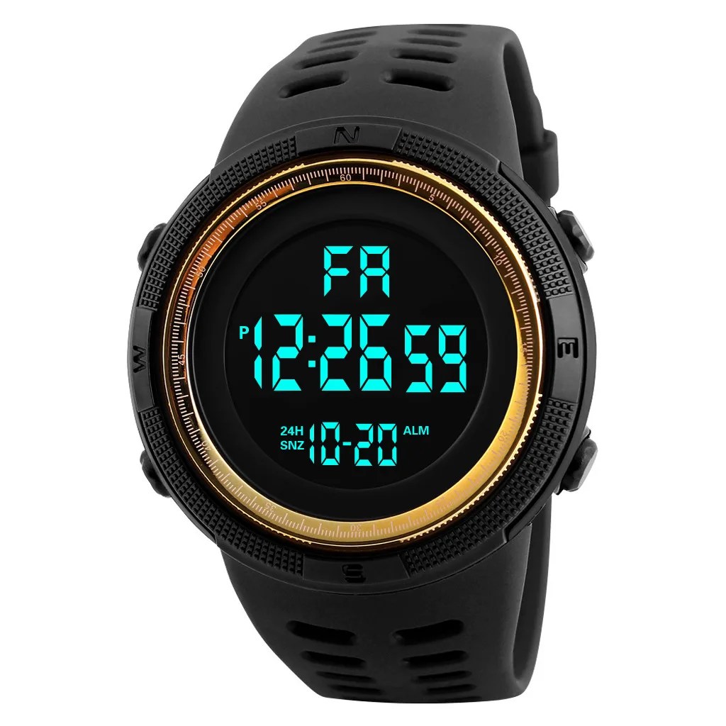 Erkek spor saat çok fonksiyonlu askeri spor saat su geçirmez ışık LED dijital çocuklar izle büyük arama öğrenci elektronik saat - AliExpress - Görsel 13