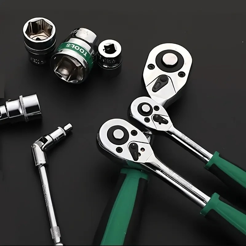 Tahrik Lokma Seti 1/4"-3/8"-1/2",CR-V Hızlı Açılan Cırcır Anahtarlı Metrik ve Imperial Lokma, pro model 72 diş, Soket - AliExpress - Görsel 2