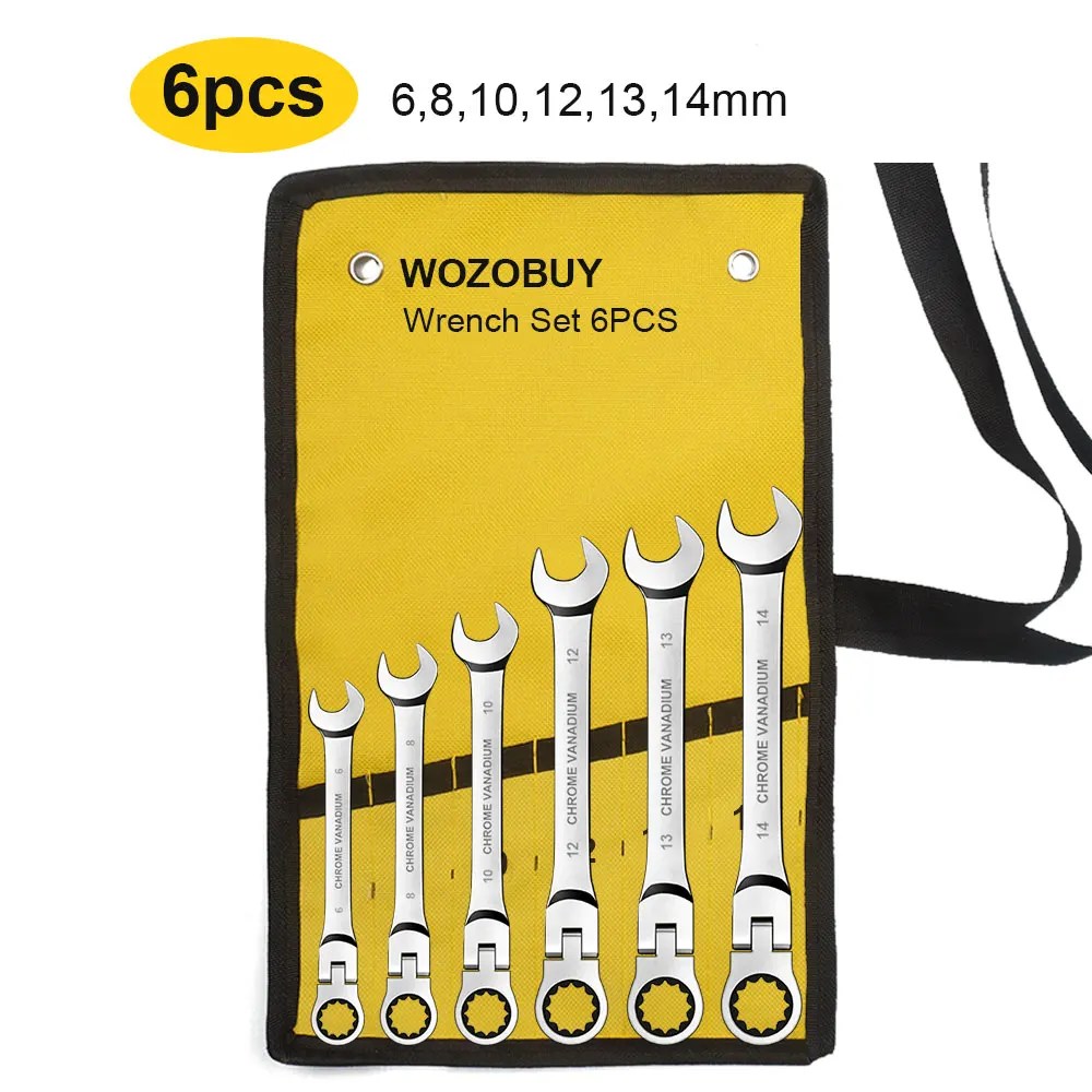 WOZOBUY Esnek Kafa Cırcır Anahtarı Seti-Metrik Cırcır Kombinasyon Anahtarları CrV Dişli Anahtarı Seti Araba Anahtarı Anahtarı Onarım Aracı Seti - AliExpress 1420 - Görsel 12