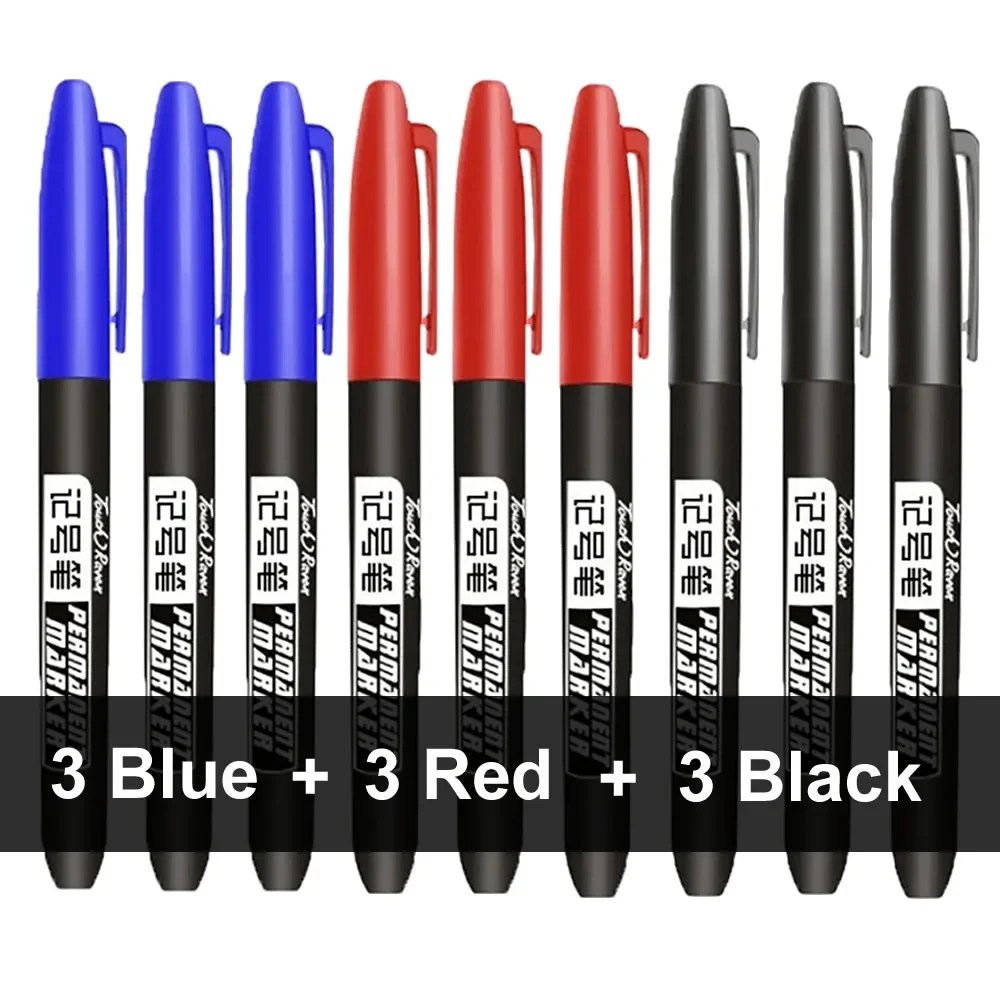 6 adet kalıcı işaretleme kalemi Manga çizim İşaretleyiciler siyah mavi kırmızı su geçirmez mürekkep kroki kalemler kırtasiye sanat okul malzemeleri - AliExpress - Görsel 15