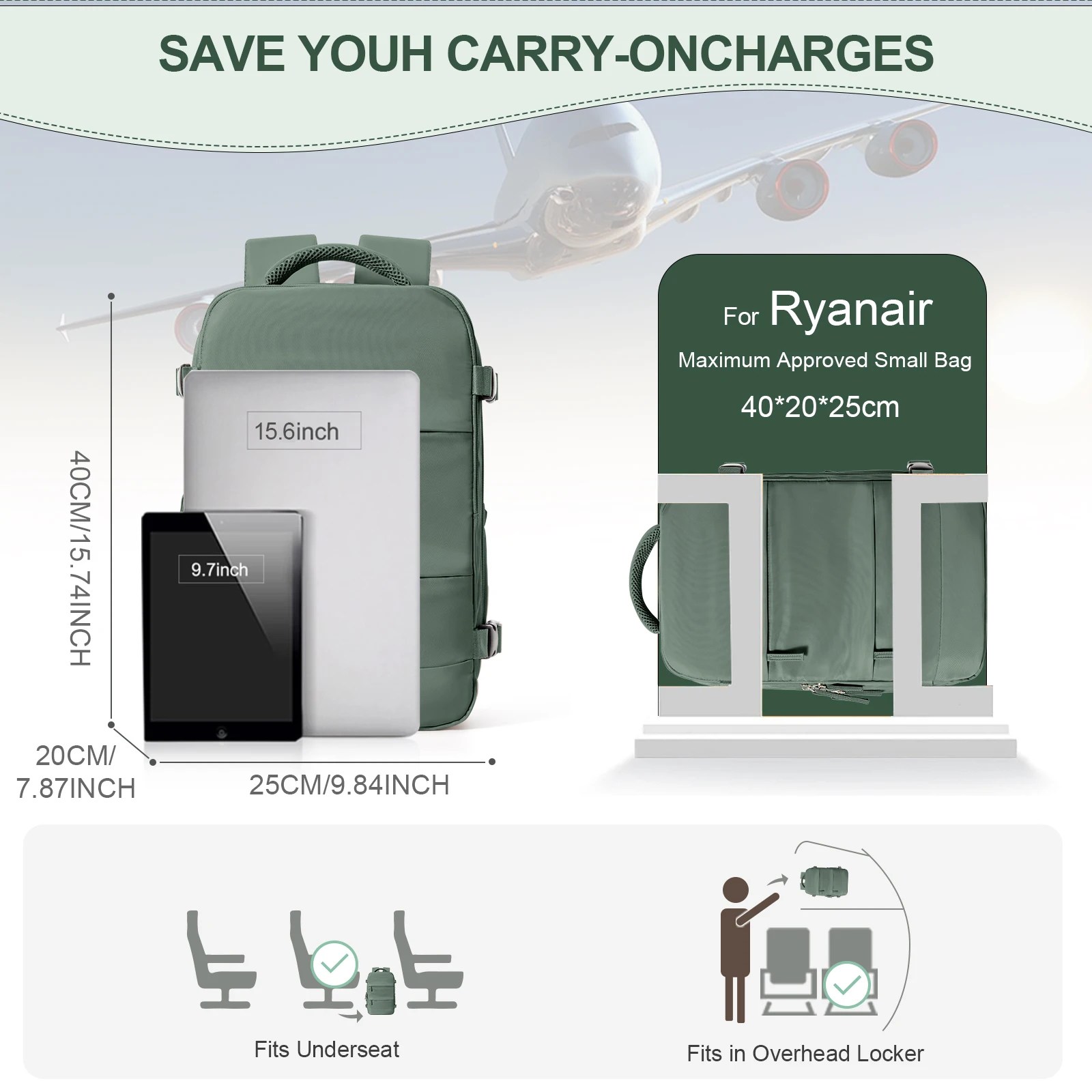 Ryanair Sırt Çantası 40x20x25 Kabin Çantası seyahat sırt çantası Erkekler Kadınlar için El Bagajı Eğlence Dizüstü Sırt Çantası mochila para viaje cabina - AliExpress 1524 - Görsel 2