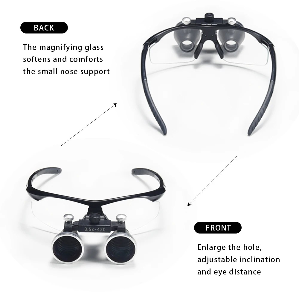 Diş hekimliği dürbün büyüteç 2.5X Dental Ultra hafif optik Loupes diş cerrahi için 320-420mm büyüteç - AliExpress 66 - Görsel 2