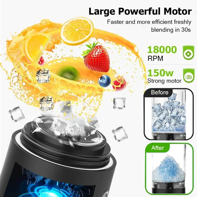 Yeni Taşınabilir Blender 600 ML Elektrikli Meyve Sıkacağı Meyve Karıştırıcılar 4000 mAh USB Şarj Edilebilir Mini smoothie blenderı Portakal Sıkacağı Makinesi - AliExpress 6 - Görsel 2