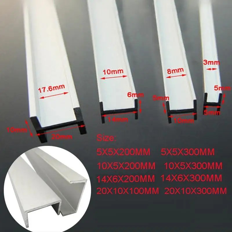 10 adet ~ 1 adet Uzunluk 100-400mm Alüminyum U Profil Kanal DIY Araba Modeli Robot Braketi LED Şerit Işık Kurulumları - AliExpress - Görsel 2