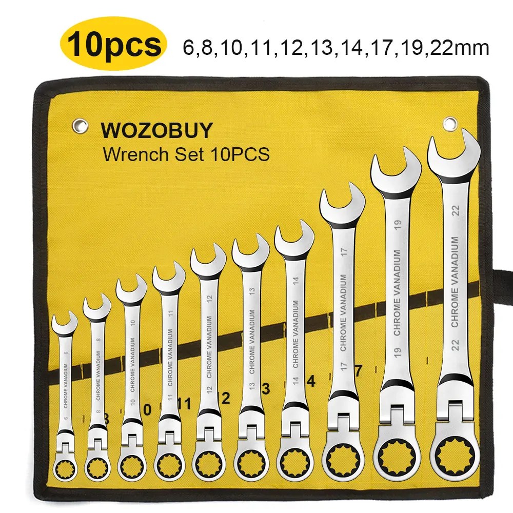 WOZOBUY Esnek Kafa Cırcır Anahtarı Seti-Metrik Cırcır Kombinasyon Anahtarları CrV Dişli Anahtarı Seti Araba Anahtarı Anahtarı Onarım Aracı Seti - AliExpress 1420 - Görsel 11