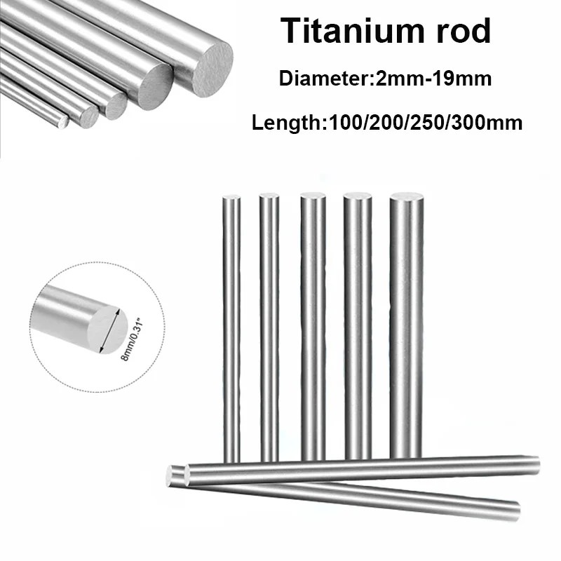1-5 adet Titanyum Çubuk Uzunluğu 100mm-300mm Ti Bar Sınıf GR2 Çubuk Yuvarlak Çubuk, Çap 2mm-19mm - AliExpress