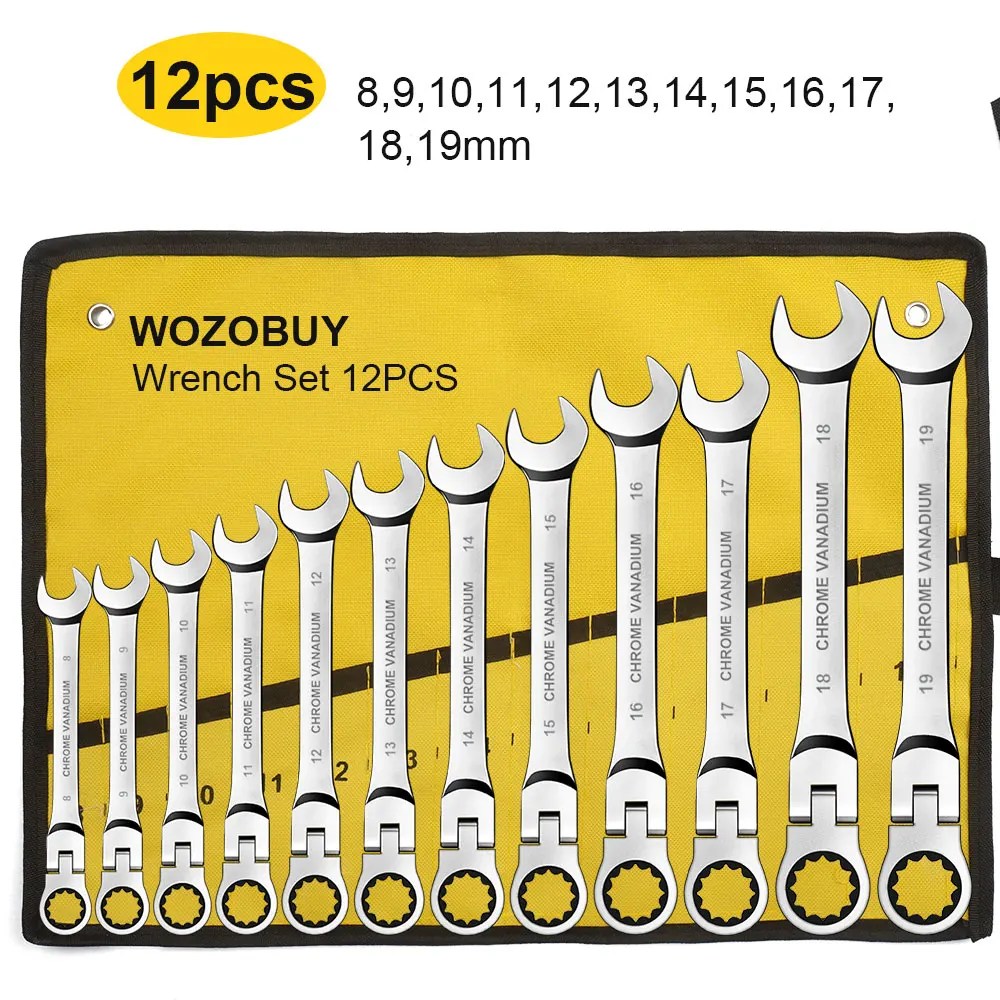 WOZOBUY Esnek Kafa Cırcır Anahtarı Seti-Metrik Cırcır Kombinasyon Anahtarları CrV Dişli Anahtarı Seti Araba Anahtarı Anahtarı Onarım Aracı Seti - AliExpress 1420 - Görsel 7